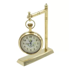   Ceas decorativ Giftdeco NC2126, alamă și sticlă, înălțime 12 cm, lățime 9,5 cm, stil retro, nautic