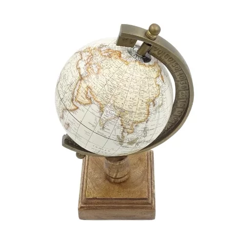Glob decorativ Amundsen Giftdeco NC2130 – 26,5 cm, bază din lemn