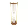 Clepsidră Giftdeco NC2624, alamă, sticlă și lemn, înălțime 30,5 cm, diametru 9,5 cm, stil clasic