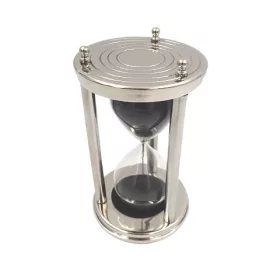   Clepsidră Giftdeco NC3011, aluminiu și sticlă, 10,15 x 10,15 x 20,25 cm, stil industrial, modern