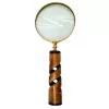 Lupă Giftdeco NC2356, alamă, sticlă și corn, lungime 18,5 cm, diametru 7,5 cm