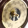 Barometru Fischer 13366R-22, alamă și lemn de fag mahon, diametru 14 cm