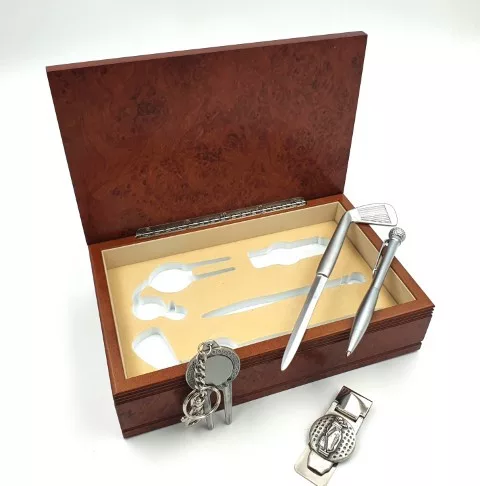 Accesoriu de birou Giftdeco G082, metal și lemn, 22,6 x 14,5 x 6 cm