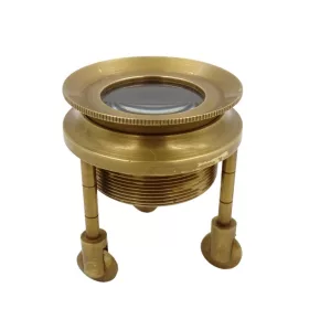   Lupă Giftdeco MAG-0015 cu trepied și rotițe, alamă și sticlă, 5 x 5 x 7 cm, stil retro