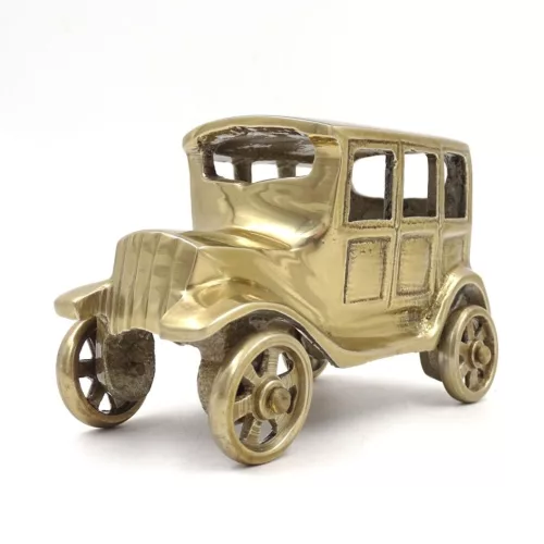 Machetă auto retro Giftdeco N796, metal, finisaj alamă antică, 13,5 x 6,5 x 9 cm
