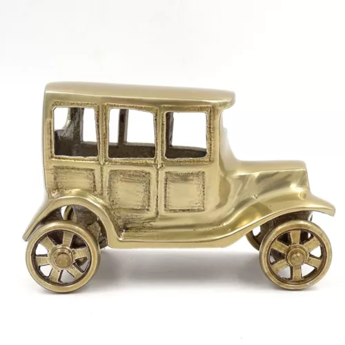 Machetă auto retro Giftdeco N796, metal, finisaj alamă antică, 13,5 x 6,5 x 9 cm