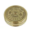 Busolă Giftdeco NC1689 cu calendar 40 de ani, alamă aurie, diametru 7,5 cm