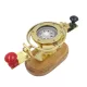 Busolă Giftdeco NC1615, alamă, sticlă și lemn, 8,25 x 19 x 9,5 cm, stil retro, nautic