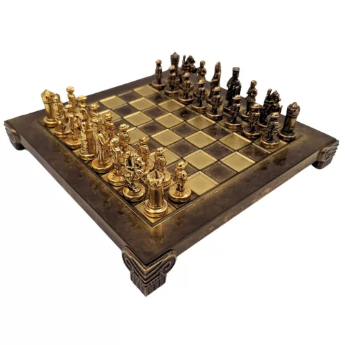 Set sah metalic Giftdeco S1CBRO, 20 x 20 cm, stil bizantin