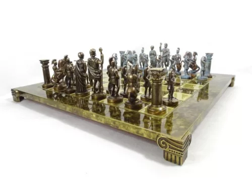 Set sah Manopoulos S10BBRO, alamă și lemn, înălțime 9,7 cm