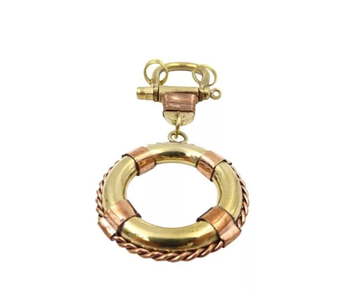 Breloc Giftdeco BN-2158, alamă și cupru, lungime 11 cm, diametru 4,5 cm