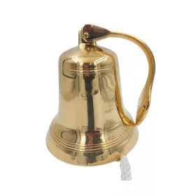   Clopot de navă Giftdeco HB4/10, alamă aurie, diametru 25 cm, cu frânghie