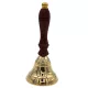 Clopot de mână Giftdeco HB70/3, alamă și mâner din lemn, diametru 7,5 cm
