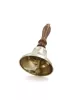 Clopot de mână Giftdeco HB70/3, alamă și mâner din lemn, diametru 7,5 cm