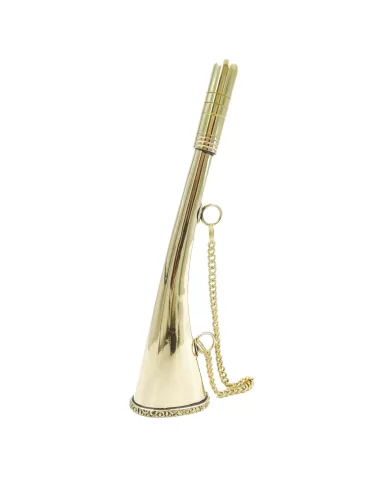 Goarnă decorativă din alamă Giftdeco MIKB10/8, aurie, 20 cm, cu lanț