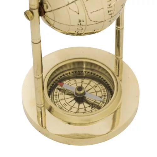 Glob decorativ cu busola Giftdeco MX1160, alama aurie, 12,5 cm