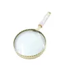 Lupă Giftdeco NC2684, alamă, sticlă, metal și lemn, lungime 20,5 cm, diametru 7,5 cm