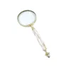 Lupă Giftdeco NC2684, alamă, sticlă, metal și lemn, lungime 20,5 cm, diametru 7,5 cm