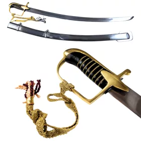   Replică decorativa Giftdeco, alamă, piele, oțel, metal și lemn, lungime 95 cm