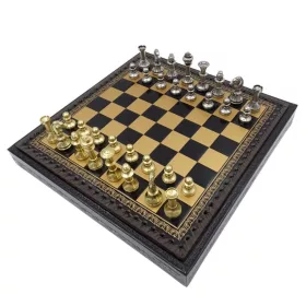 Set sah Italfama N001, alamă și piele, înălțime 5 cm