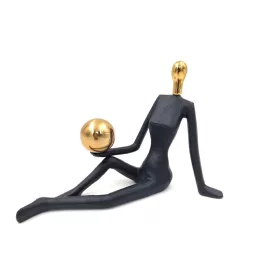   Obiect decorativ Giftdeco OC-2214, aluminiu și metal, înălțime 15 cm, lungime 21 cm, stil industrial, glamour, modern