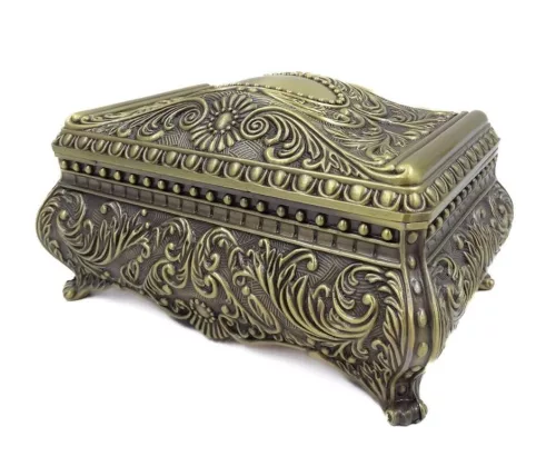 Cutie pentru bijuterii Giftdeco 21-20M, metal, 12,5 x 9 x 7 cm, stil Ludvik