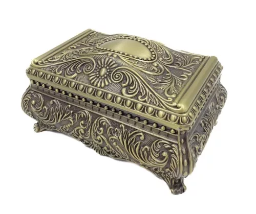 Cutie pentru bijuterii Giftdeco 21-20M, metal, 12,5 x 9 x 7 cm, stil Ludvik