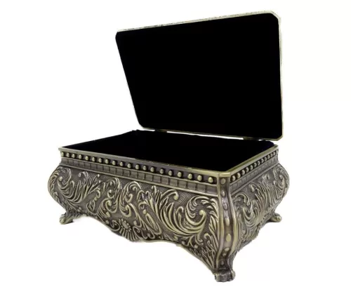 Cutie pentru bijuterii Giftdeco 21-20M, metal, 12,5 x 9 x 7 cm, stil Ludvik