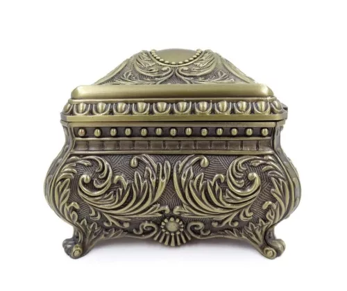 Cutie pentru bijuterii Giftdeco 21-20M, metal, 12,5 x 9 x 7 cm, stil Ludvik