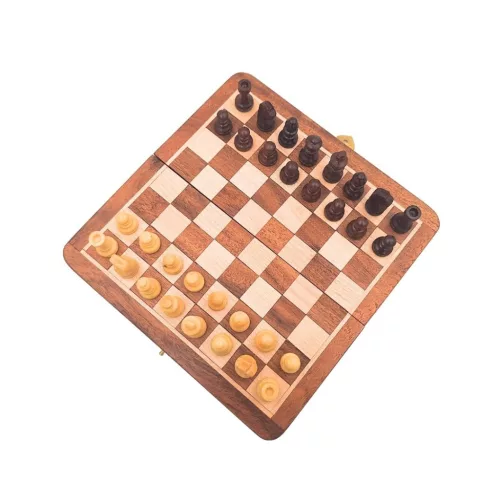 Set sah Giftdeco G201Z, alamă și lemn, înălțime 3 cm