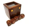 Joc cu zaruri Giftdeco G151G/AZ, alama, sticla si lemn, 5 x 5 cm, stil clasic