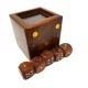 Joc cu zaruri Giftdeco G151G/AZ, alama, sticla si lemn, 5 x 5 cm, stil clasic