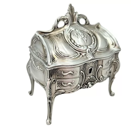 Cutie pentru bijuterii Giftdeco, metal, 9,7 x 10 x 6,7 cm