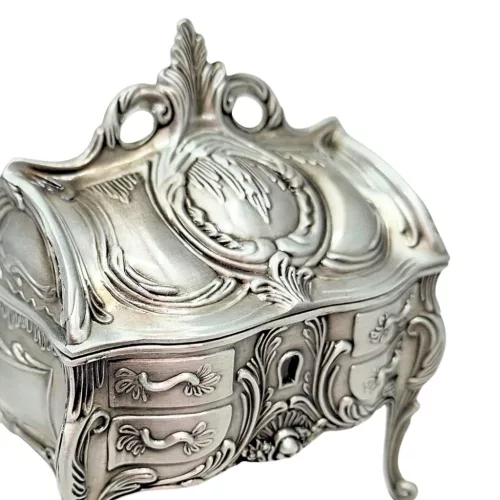 Cutie pentru bijuterii Giftdeco, metal, 9,7 x 10 x 6,7 cm