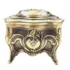 Cutie pentru bijuterii Giftdeco, metal, 10,8 x 7,7 x 9,2 cm, stil retro, vintage, clasic