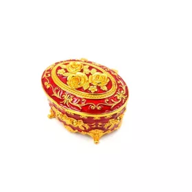   Cutie pentru bijuterii Giftdeco, metal, 9 x 6,5 x 5,5 cm, stil modern