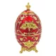 Ou decorativ Giftdeco HRRG tip Fabergé, plastic, roșu și auriu, 7 x 7 x 18 cm