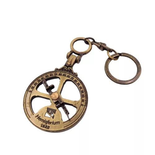 Breloc astrolabiu nautic Giftdeco H82 – alamă, Ø4,5 cm