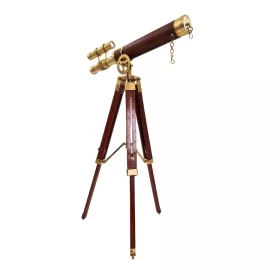   Lunetă Giftdeco, alamă, metal și lemn, înălțime 57 cm, stil retro, vintage, nautic