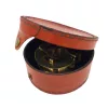 Busolă Giftdeco SUN023F, alamă și piele, diametru 7,5 cm, stil retro, vintage, colonial