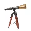 Lunetă decorativă Giftdeco TEL023H din alamă și lemn, înălțime 38 cm