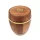 Pușculiță decorativă Giftdeco DNU-002 în formă de butoi, lemn și alamă, 20 cm