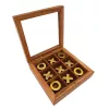 Obiect decorativ Giftdeco DNU-004, alamă, sticlă și lemn, 12,5 x 12,5 x 2,5cm, stil clasic