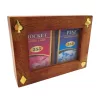 Set de carti Giftdeco DNU-007, lemn, sticla si alama, 15 x 11,4 cm