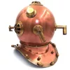 Cască de scafandru decorativa Giftdeco NI1431, aluminiu și cupru, înălțime 45 cm, stil vintage, nautic, industrial