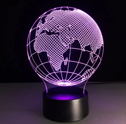 Lampa LED glob Giftdeco P108, 7 culori, USB, 17 cm