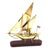 Obiect decorativ Giftdeco N-4453, alamă și lemn, 32 x 8 cm, stil nautic
