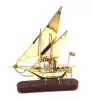 Obiect decorativ Giftdeco N-4453, alamă și lemn, 32 x 8 cm, stil nautic