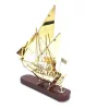 Obiect decorativ Giftdeco N-4453, alamă și lemn, 32 x 8 cm, stil nautic