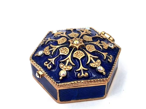 Cutie pentru bijuterii Giftdeco B0035-08BL, metal, 5 x 5 x 2cm